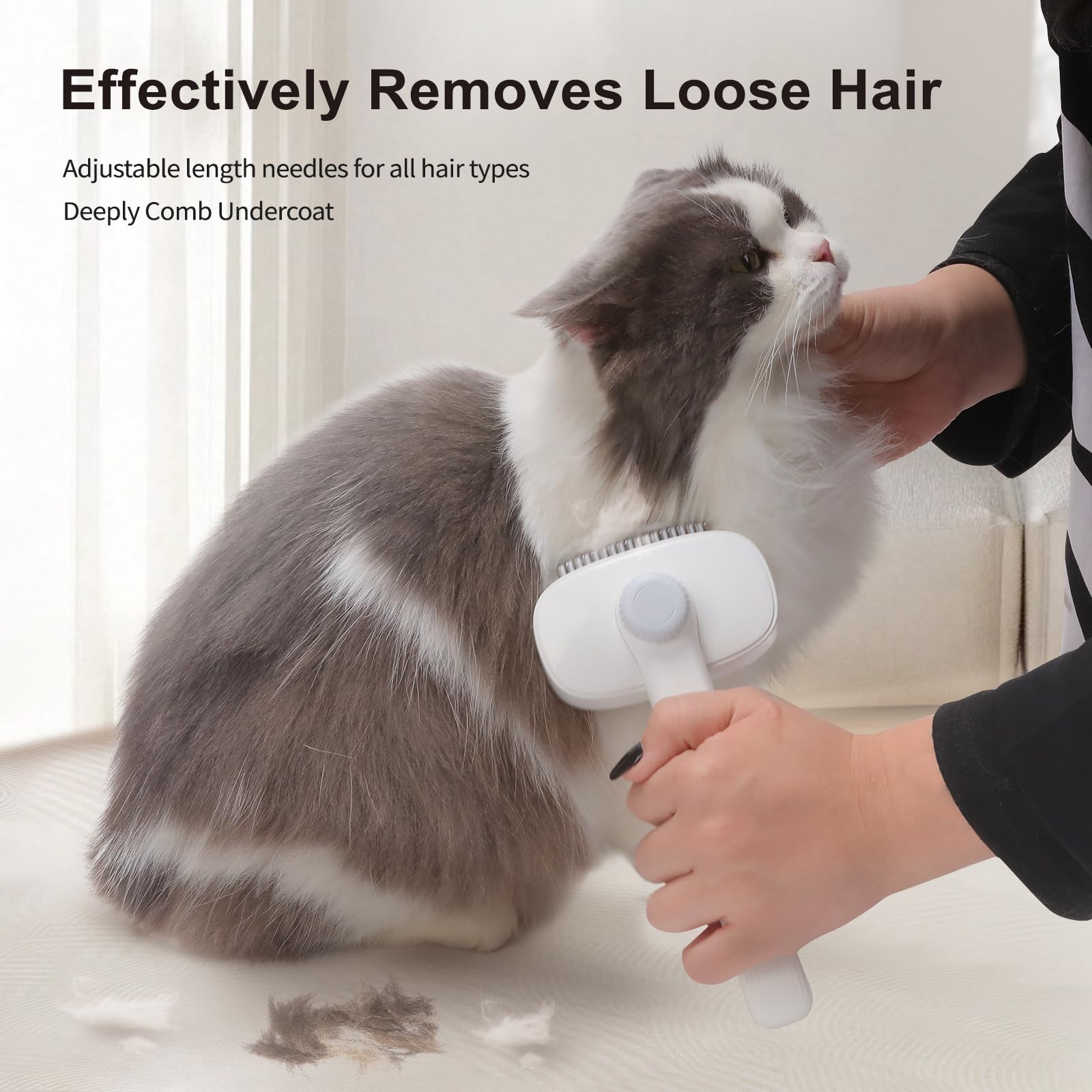 Lot de 3 brosses de démêlage avec peigne en métal pour démêler et démêler les poils longs et courts en acier inoxydable pour chats et chiens