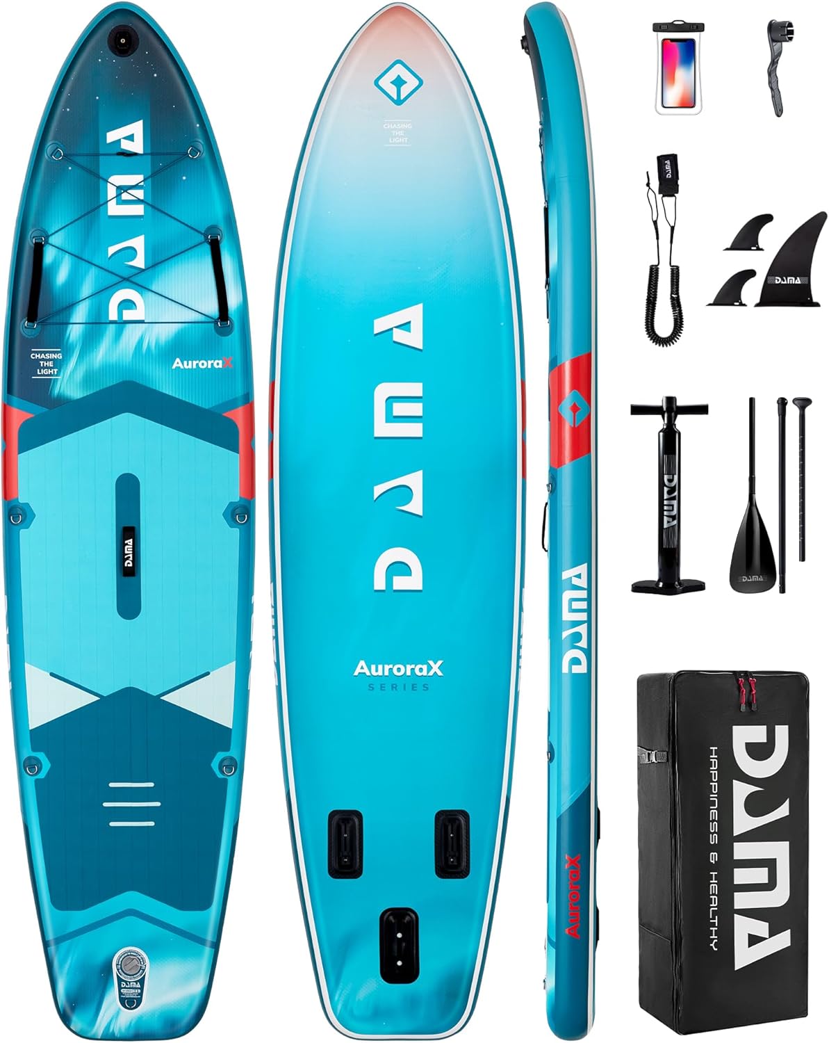 DAMA Stand Up Paddle Board for 2+1 People and Pets, Extra Wide All-Around Stable Design for Beginners, Family Use on Lakes, Rivers & Coastal Waters, 450 lbs Capacity, 11'6" x 34" x 6"