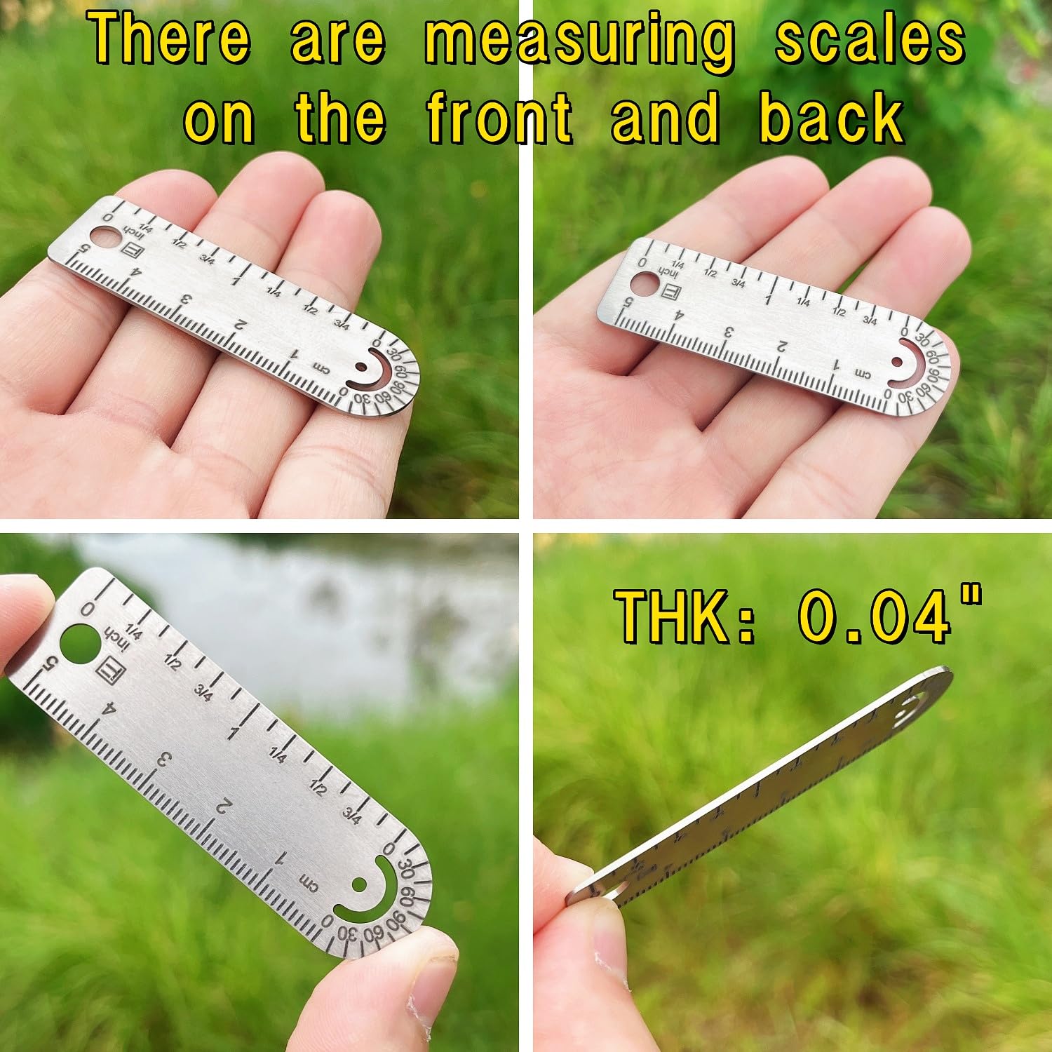 Portable Drawing Ruler CNEDC Titanium Alloy Integrated Ruler Measuring ...