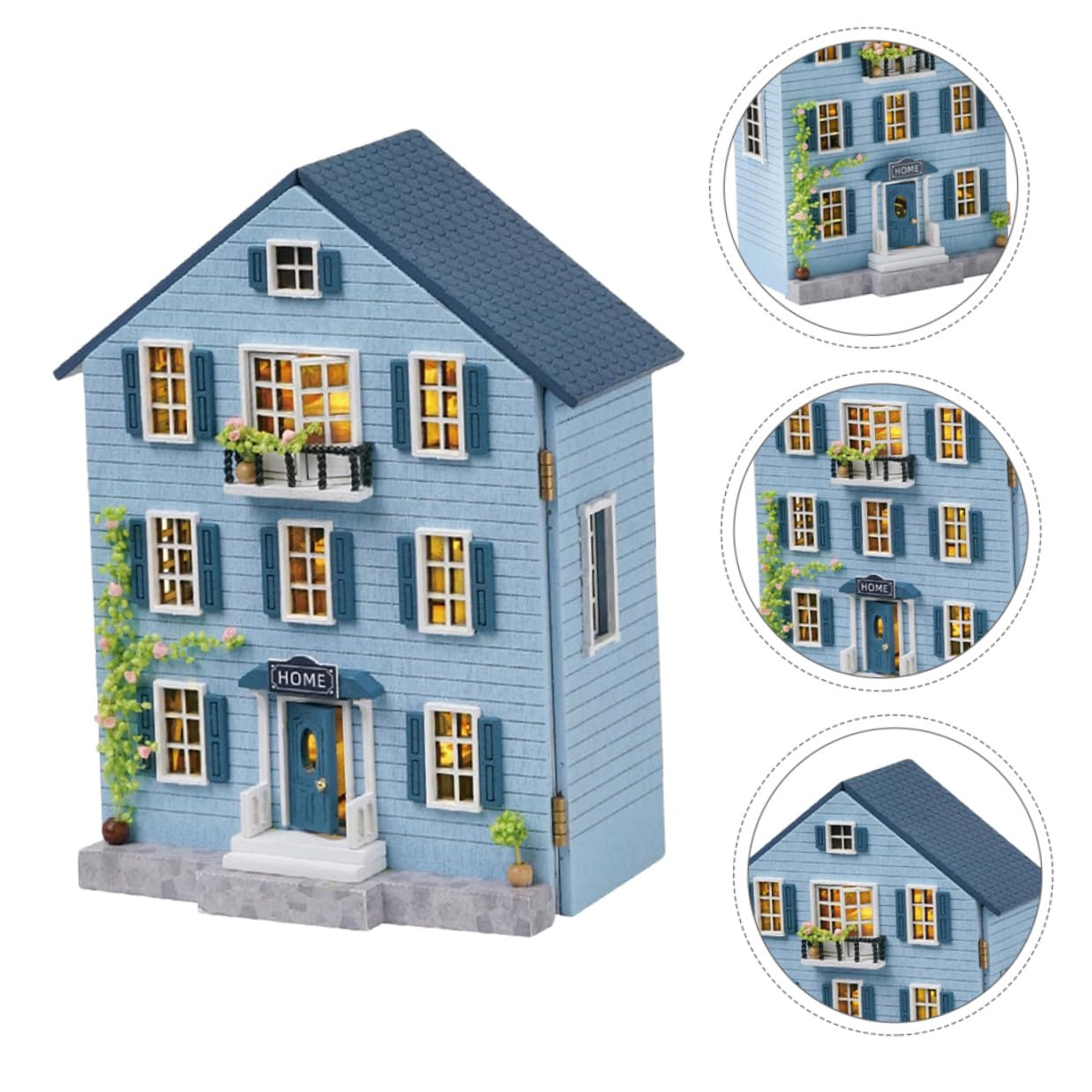 Kit per Casa delle Bambole in Miniatura in Legno con Mobili Set Fai da Te Robusto e Portatile per Decorazioni Natalizie e Lavoretti Creativi Regalo per e Appassionati