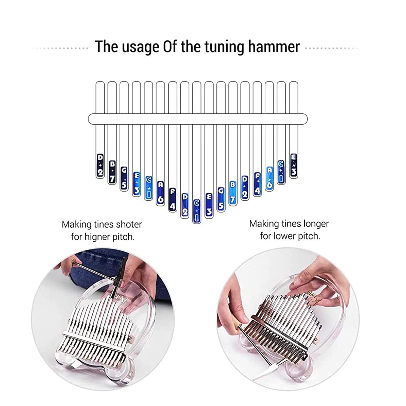 Kalimba 17 Clés, Pouce Piano Transparence Kalimba Portable Piano à Pouce Thumb Piano Cadeau d 'Anniversaire pour Les Enfants et Les Musicien