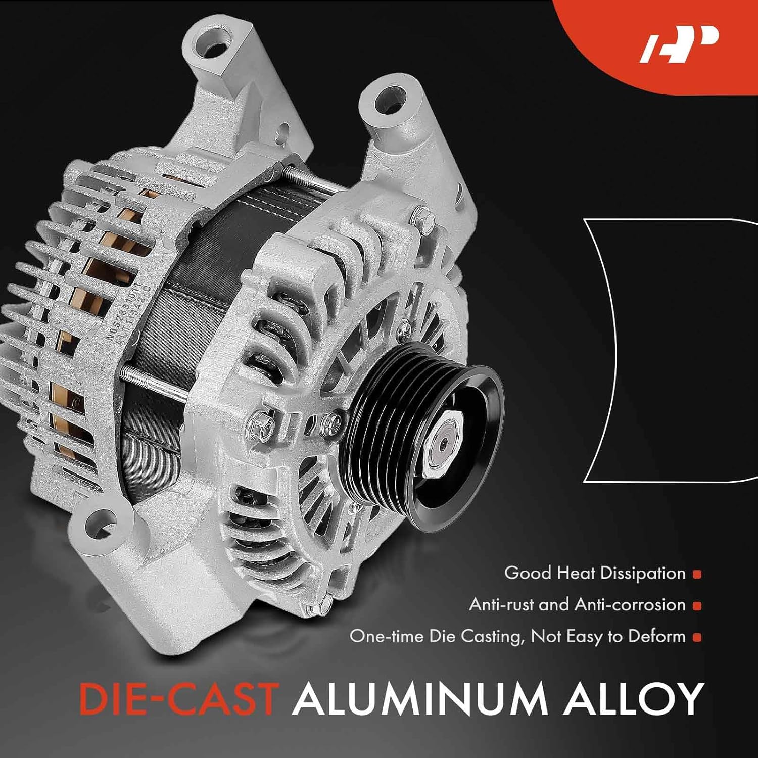 A-Premium Alternator Compatible with Ford Fusion 2011-2012 2.5L, 12V 150A 6-Groove Pulley Clockwise, Replace# 9E5T-10300-BA, 9E5T-10300-BB