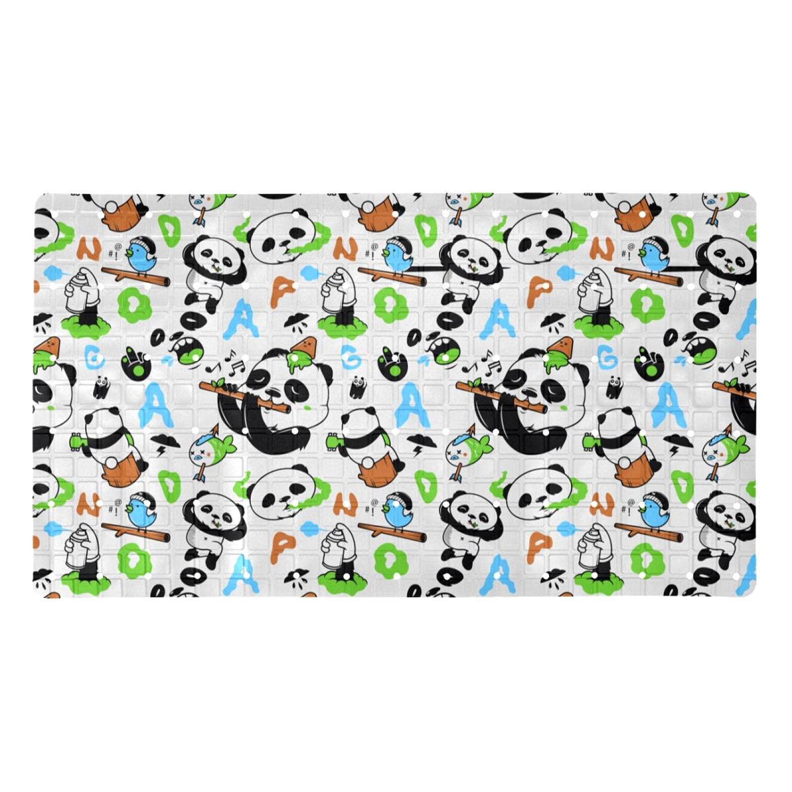 Tapis de salle de bain douche antidérapant motif panda rigolo