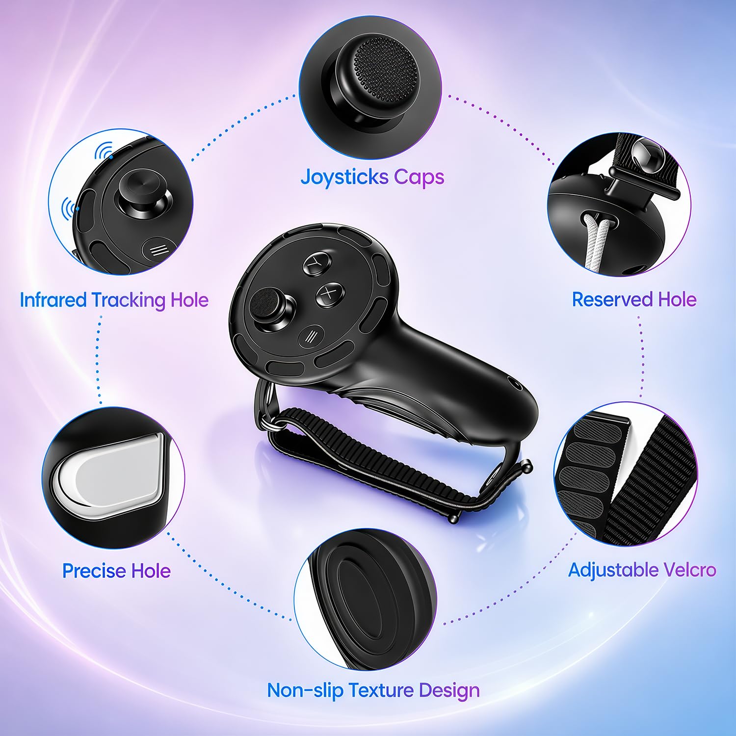 Bemkiru 8-in-1 Silicone Cover Set for Meta Quest 3s Accessories, Black | Soft & Washable Silicone, Precise Cutouts, VR Protector Face Cover with Nose Pad, Shell&Controller Grip Cover, Joystick Caps
