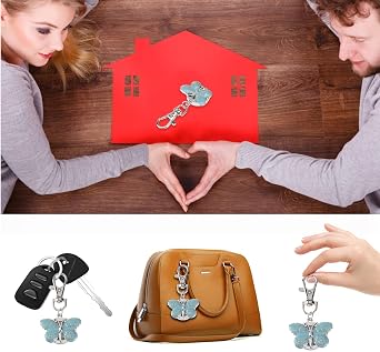 Blue Metal Keyring Easy Read Pocket Watch for Women