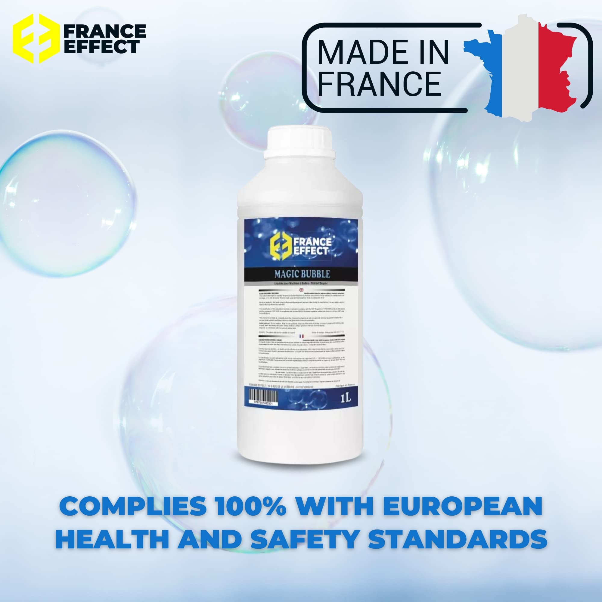 France Effect Magic Bubble Liquide  Bulles 1L - Liquide pour Machine   Bulles de Haute qualit, sans Odeur et sans Danger pour la Peau, fabriqu  en ...