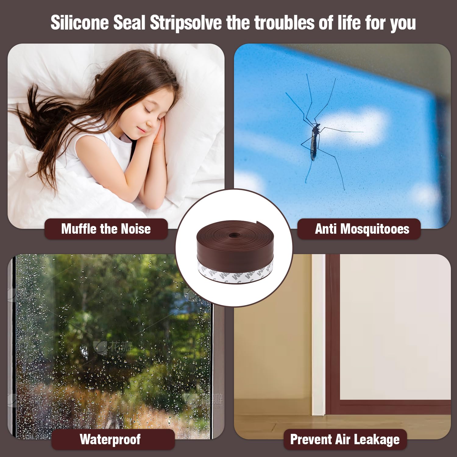 Silicone Sottoporta Con Adesivo 45mm x 10M Strisce di Guarnizione Autoadesive Protezione Freddo Protezione Suoni per porta e porta in vetro