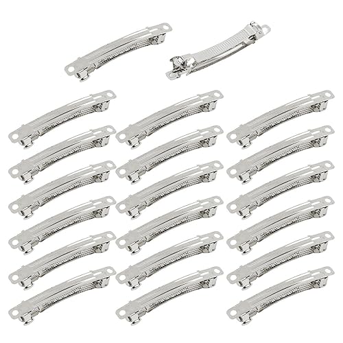 Miniatura 1 de Cinaci Paquete de 20 pasadores franceses de metal plateado en blanco de 2.4 pulgadas, 3 pulgadas, 4 pulgadas, accesorios para el cabello (2.4