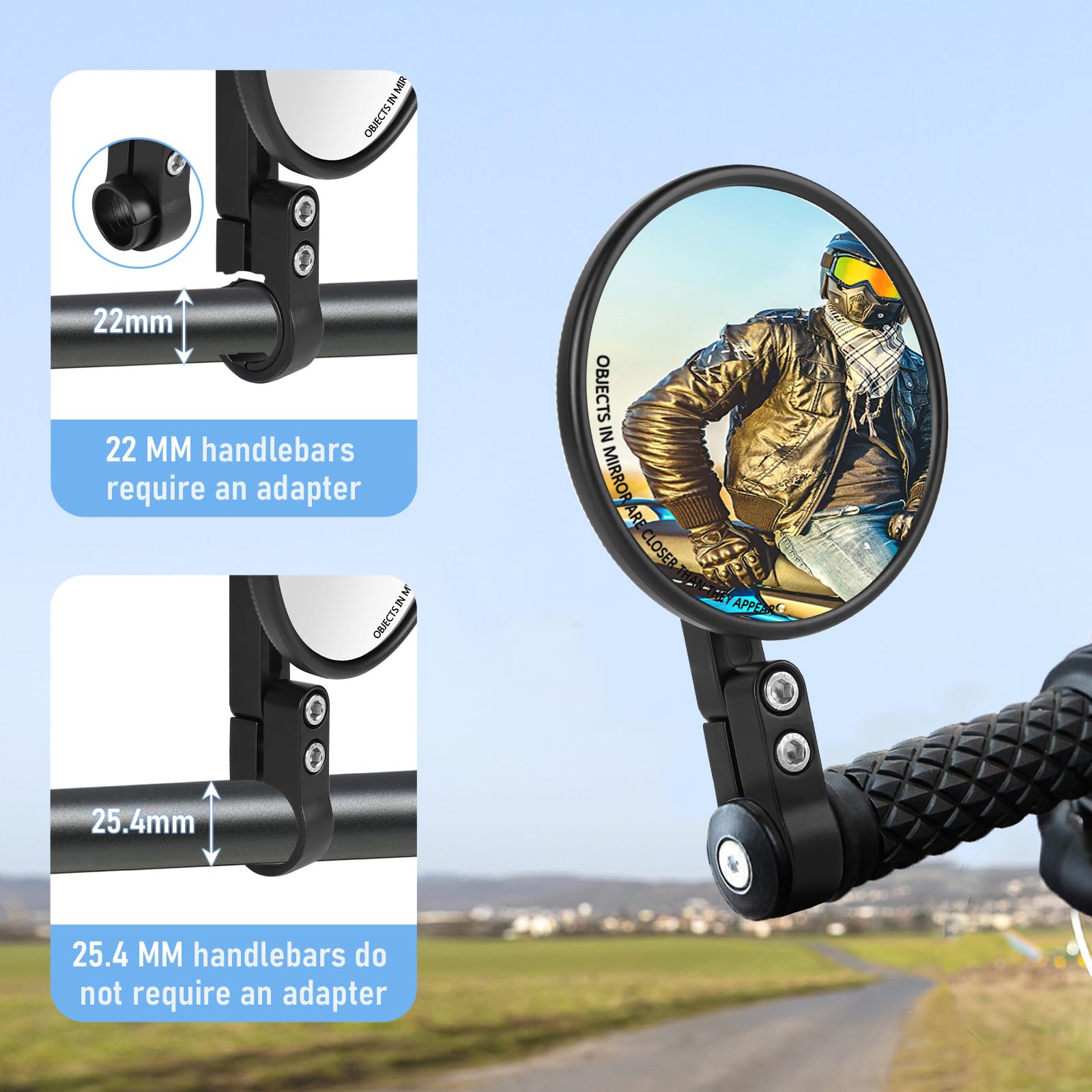 BREDUXSER CNC Espejos Moto, Retrovisores Moto Homologados De Giratorio 360°, Espejos Retrovisores Universales Para Motos, Scooters, ATV, MT07, Z750, CB125R