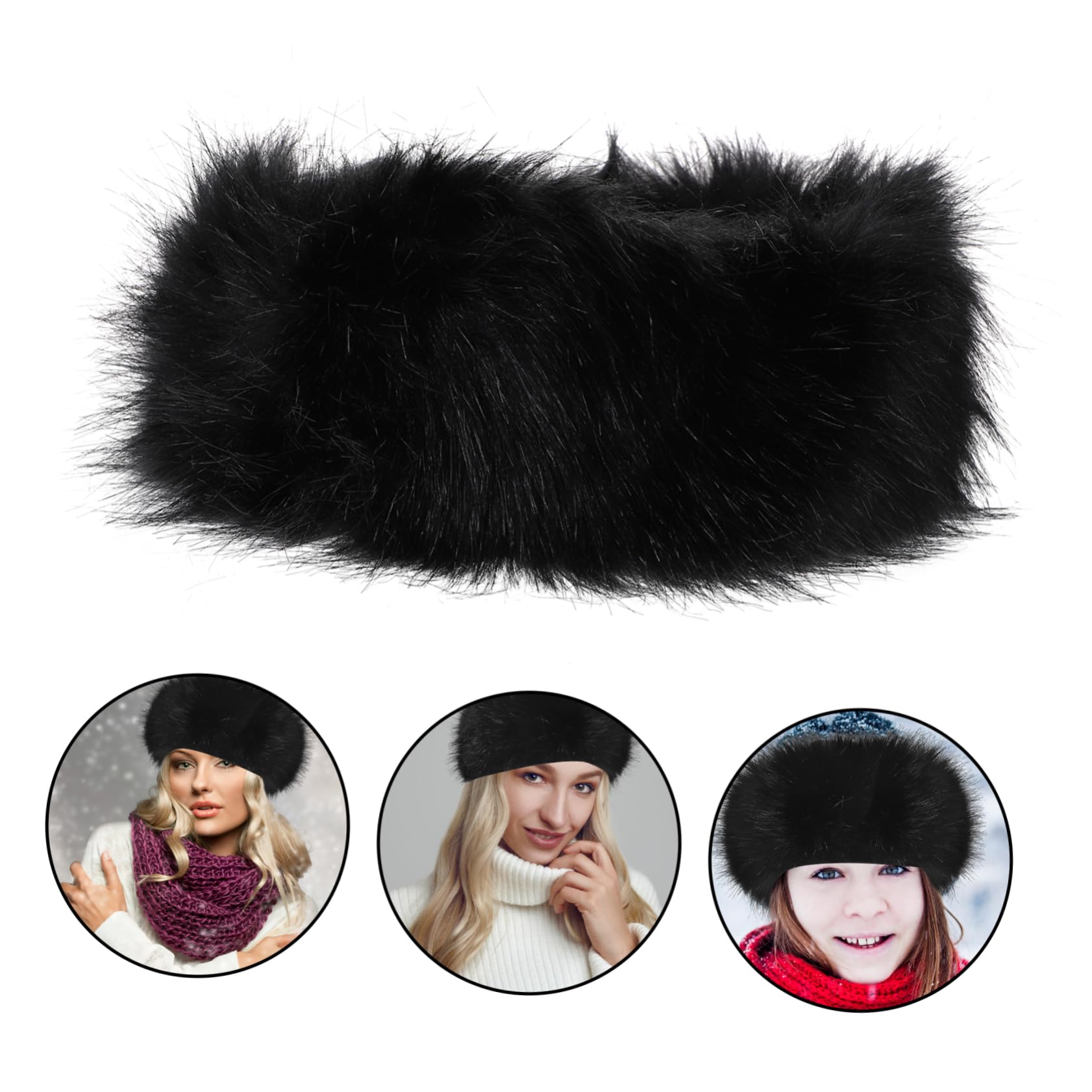 5pièces Bandeau Fausse Pour Femmes Accessoire Capillaire Chaud Et Élégant Parfait Pour Hiver Sorties