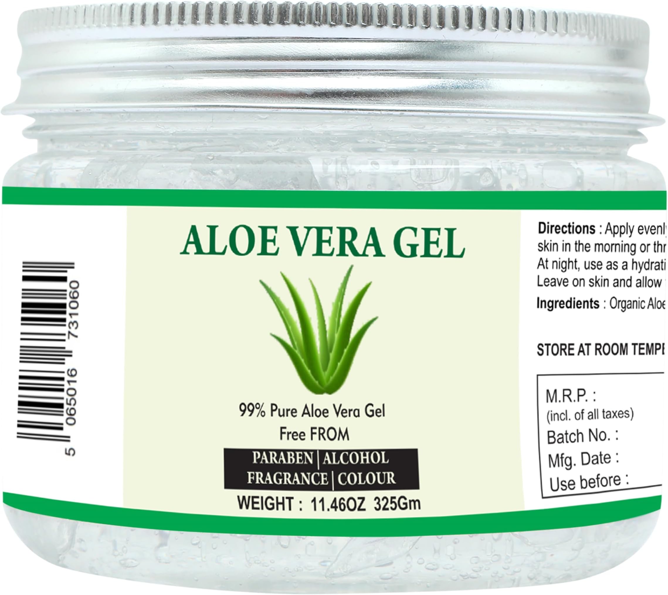 Raslok Aloe Vera Gel | 99% Pure Natural Aloe Gel | For Moisturizing Face Skin & Hair Care,Durable Moisturizing Hydrating Soothing | Non-Sticky (11.46 oz)