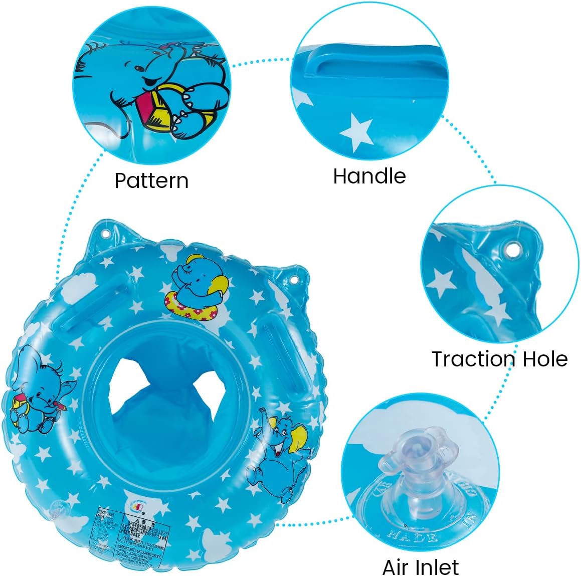 Baby Swimming Ring Floats, Inflatable Float Seat, Swim Rings for Kids