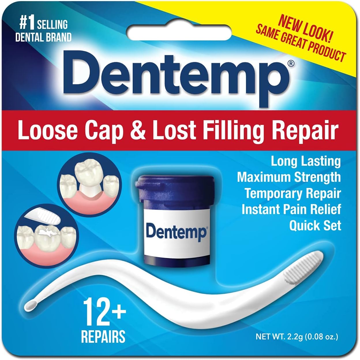 Dentemp Tooth Repair Kit - Dental Repair Kit with Dental Cement, Refil-it Lost Filling Repair and Recap-It Loose Caps - Tooth Filler Kit for Broken or Lost Filling, Cap or Crown : Beauty & Personal Care