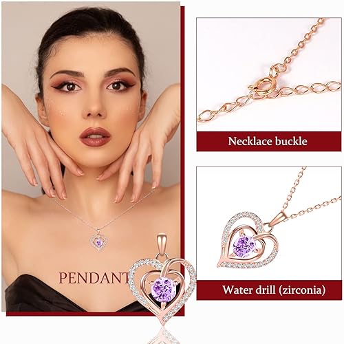 Miniatura 3 de IDFALKFD El juego de regalos de rosa preservada incluye collar con diseño de corazón y señora, regalos de agradecimiento para el día del profesor de