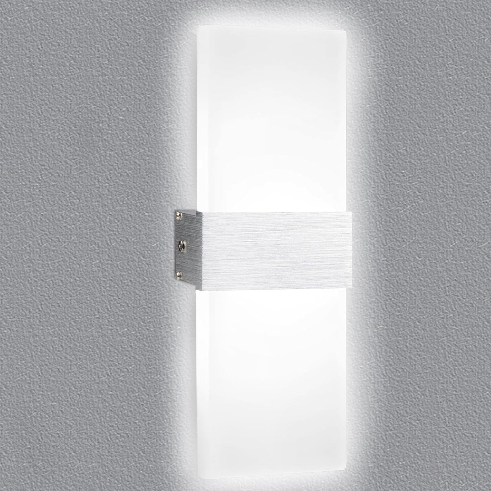 KingYH Appliques Murales LED Intérieure 12W Moderne Lampes Murale Blanc Froid 6500K Interieur Illuminazione Haut Vers le Bas Éclairage Applique avec Fil de Terre pour Chambre Salon Escalier Couloir