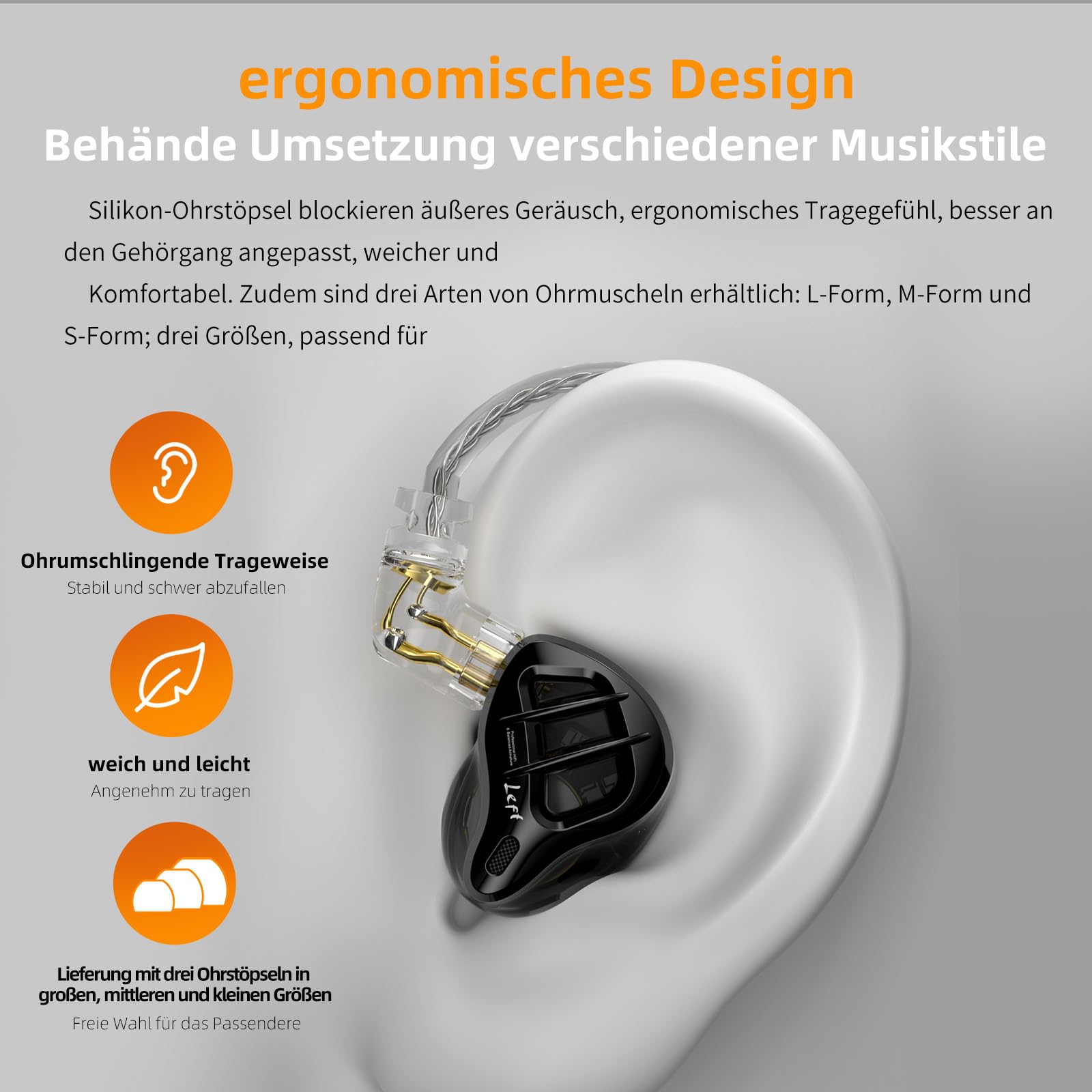 KZ ACOUSTICS ZAR - Cuffie intrauricolari ibride con driver 1DD+7BA, divisione di frequenza elettronica, isolamento acustico HIFI, con cavo staccabile placcato argento a 8 fili per audiofili