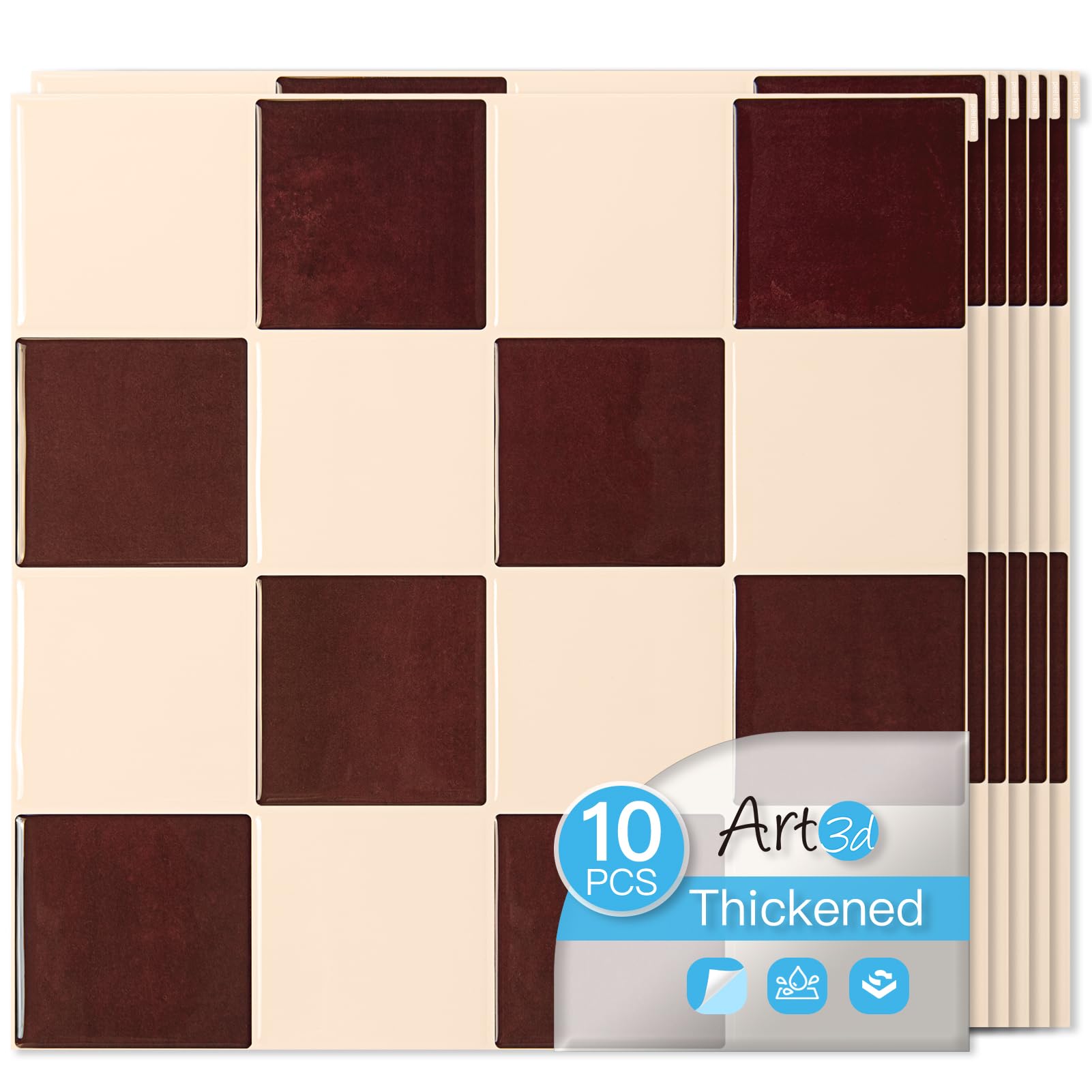 Art3d 10-Pack Heavy-Duty Peel and Stick Backsplash - wallpaper and wallpapering supplies | Mubboo