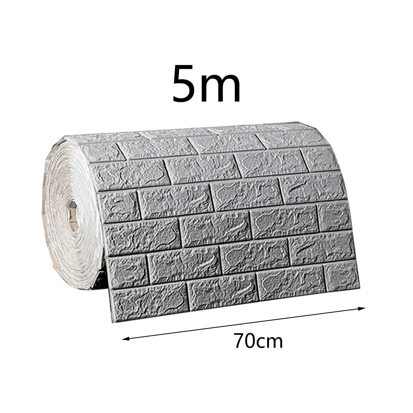 Adesivo da parete 3D, pannelli da muro in finti mattoni, carta da parati in schiuma stacca e incolla, per la cucina, grigio