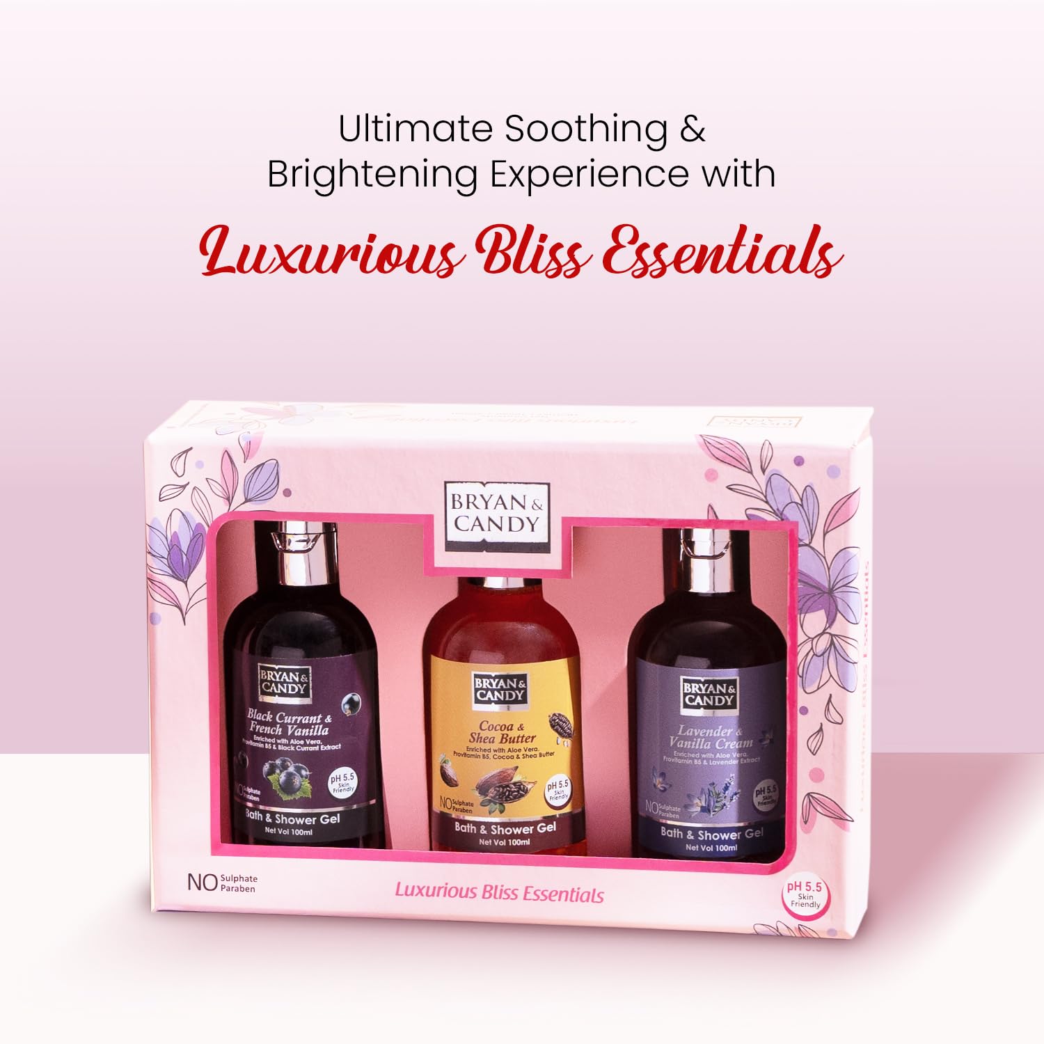 Bryan & Candy Luxurious Bliss Essential Shower Gel Combo Kit Gift Set For Women And Men | Ph5.5 Skin Friendly, Fresh Fragrances | 4