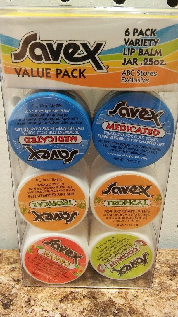 Value Pack 6ct Variety Lip Balm Jar .25oz
