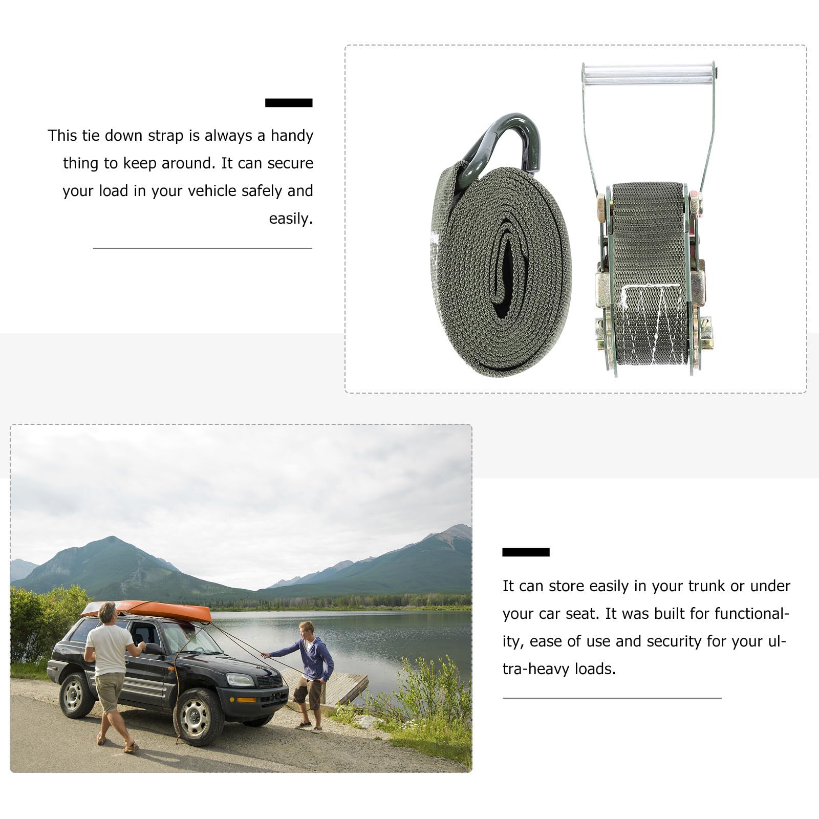 SHINEOFI Ratschen Spanngurt in Militärgrün aus Polyester und Metall Flach und Flexibel Einfach zu Montieren zum Sichern von Motorrädern und Ladung Zufällige Farbe