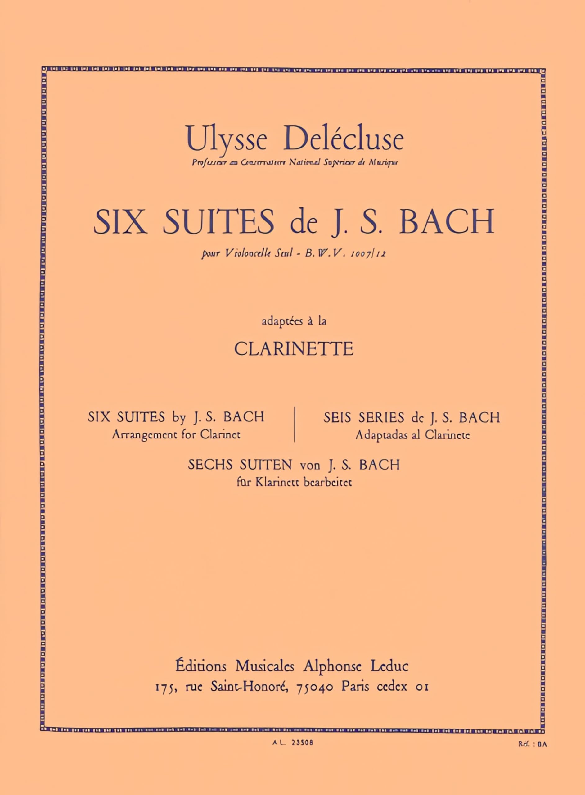 Johann sebastian bach: six suites bwv1007/12