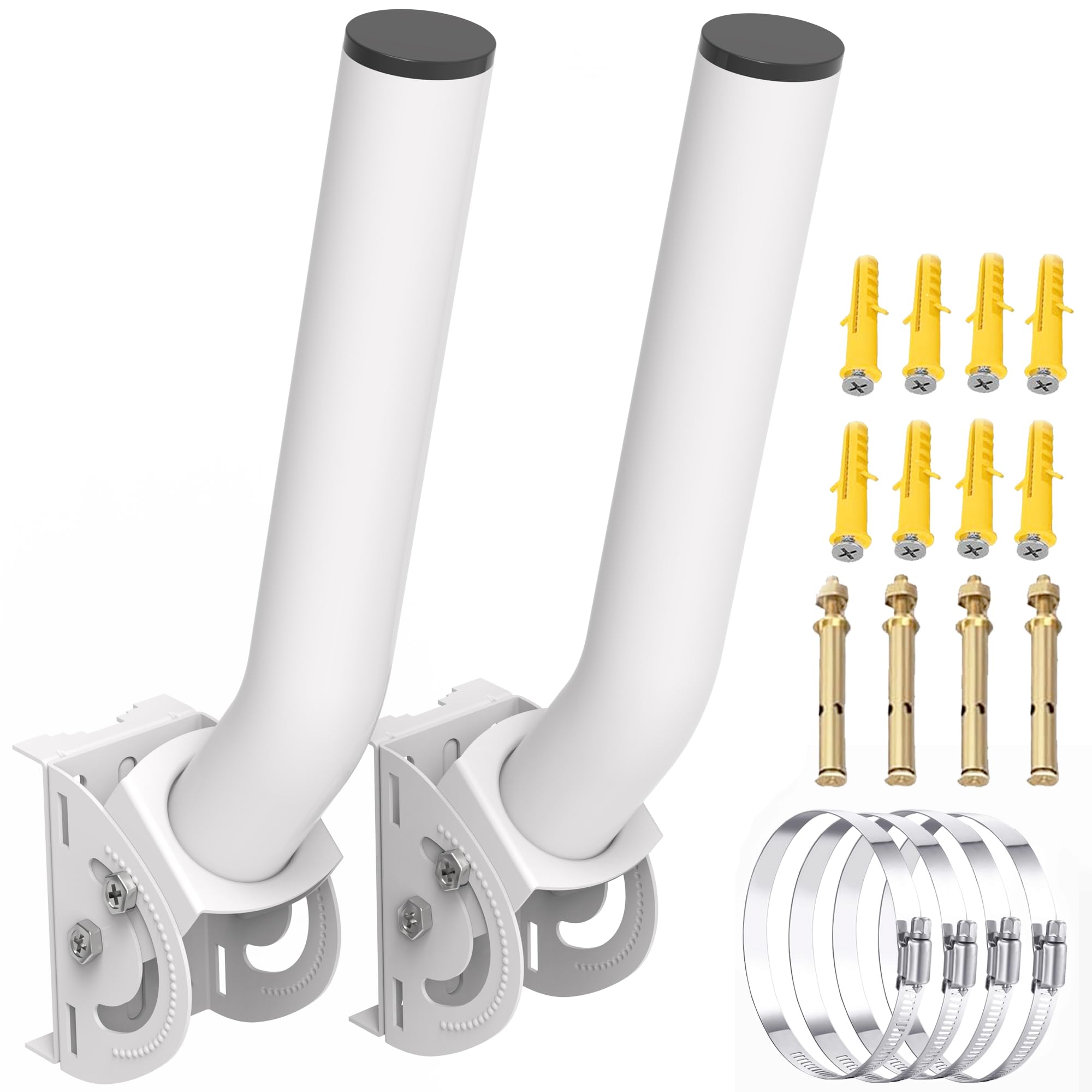 Universal Antenna Mount, Wireless Bridge Bracket, 2-Pack Outdoor Pole and Wall-Mounted Mounting Kit for Point-to-Point AP Access Point Client Bridge CPE and Antennas-image-41