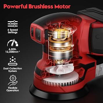 Cordless Random Orbital Sander for Milwaukee 18V Battery
