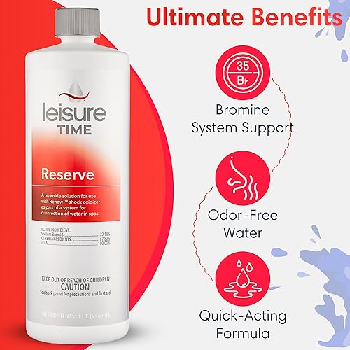 Miniatura 4 de Leisure Time 45300 - Desinfectante de reserva para spas y jacuzzis, 1 cuarto de galón, solución de bromuro líquido para sistemas de bromo, incluye