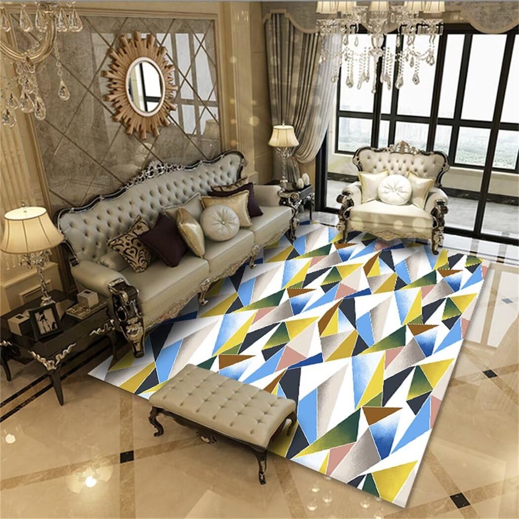Tapis de chambre adulte géométrique 140x200cm doux pour salon