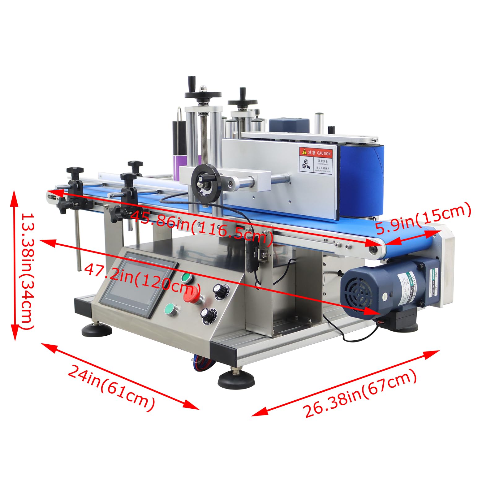 Banfluxion 110V LT-150 Automatic Desktop Conveyor Round Bottle High Speed Labeling Machine Label Maker Bottle Labeler Desktop Label Applicator for Regular, Gold and Silver Transparent Labels