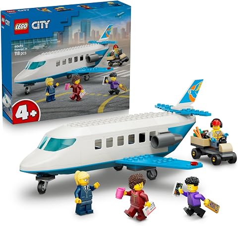 LEGO City Yolcu Jeti 60492 | 4 Yaş ve Üzeri Çocuklar için Pilot ve 2 Yolcu Minifigürü İçeren Oyuncak Yapım Seti, Hediye Fikri (118 Parça)