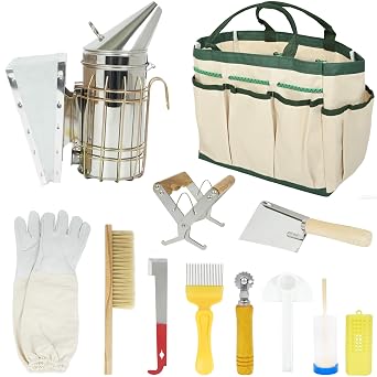 ohbien 12 PCS Beekeeping Tool Kit, Beekeeping Starter Kit, Beehive Tool