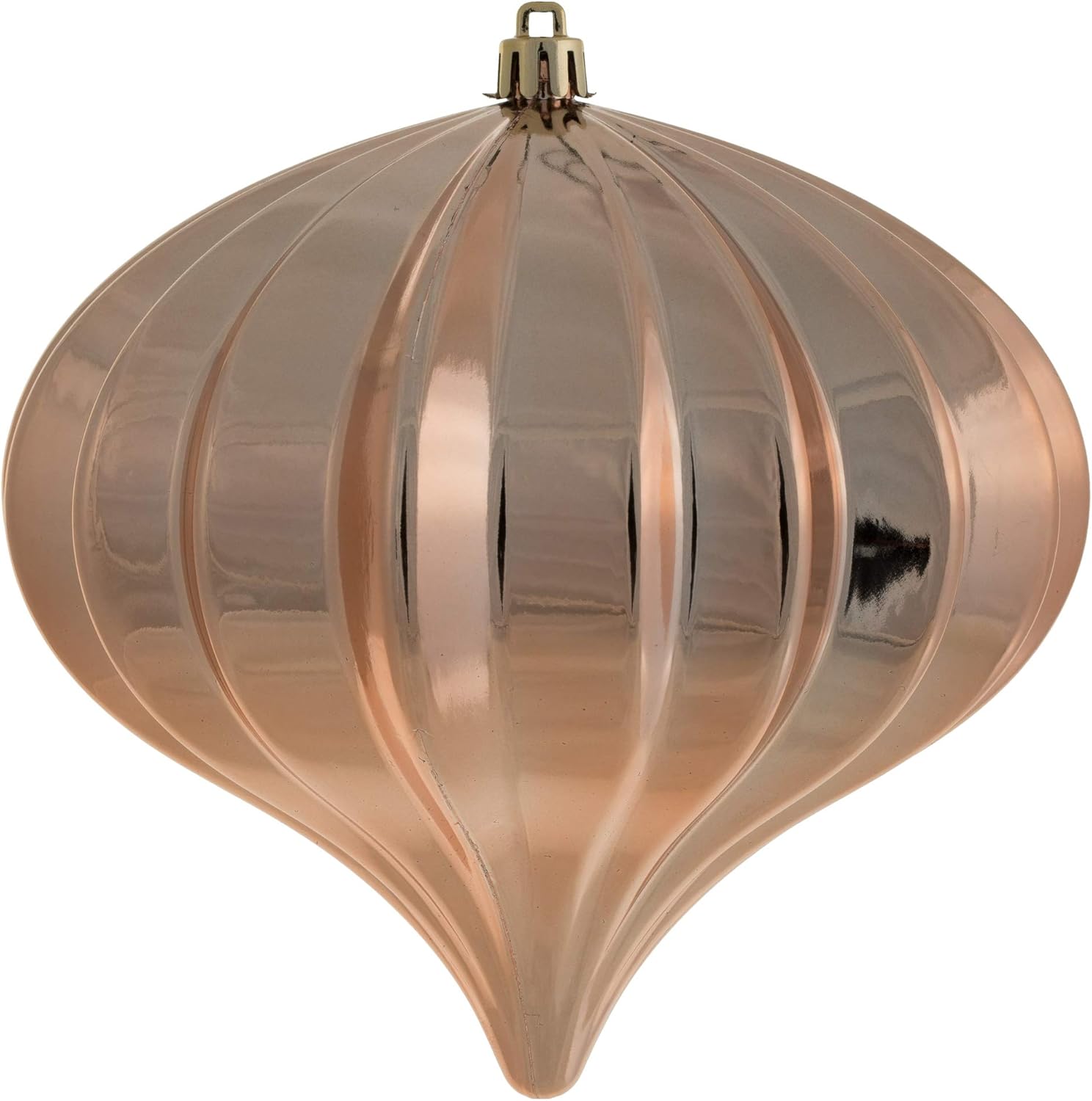 Vickerman 5.7" X 5.5" Rose Gold Onion Christmas Ornament, UV Treated, Set of 3