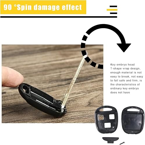 Miniatura 4 de 1 carcasa de llave de control remoto para automóvil, carcasa de repuesto de engranaje de tres agujeros, piezas OEM 385311658, para Vellfire (negro)