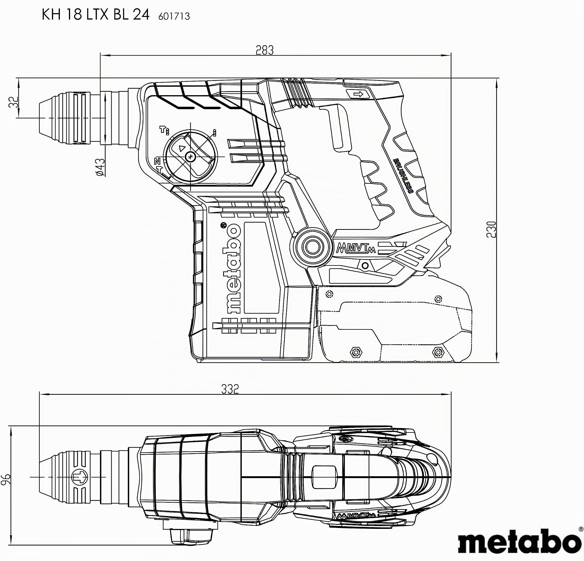 KH 18 LTX BL 24 (601713840) Martillo de batería