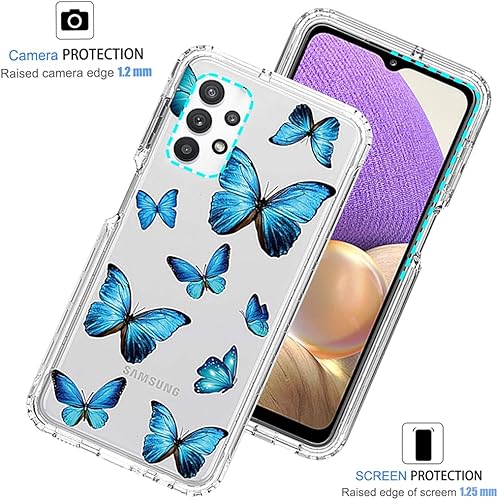 Miniatura 2 de Funda para Galaxy A32 5G, funda Samsung A32 5G para niñas, bonita funda floral de TPU transparente a prueba de golpes, funda protectora para Samsung