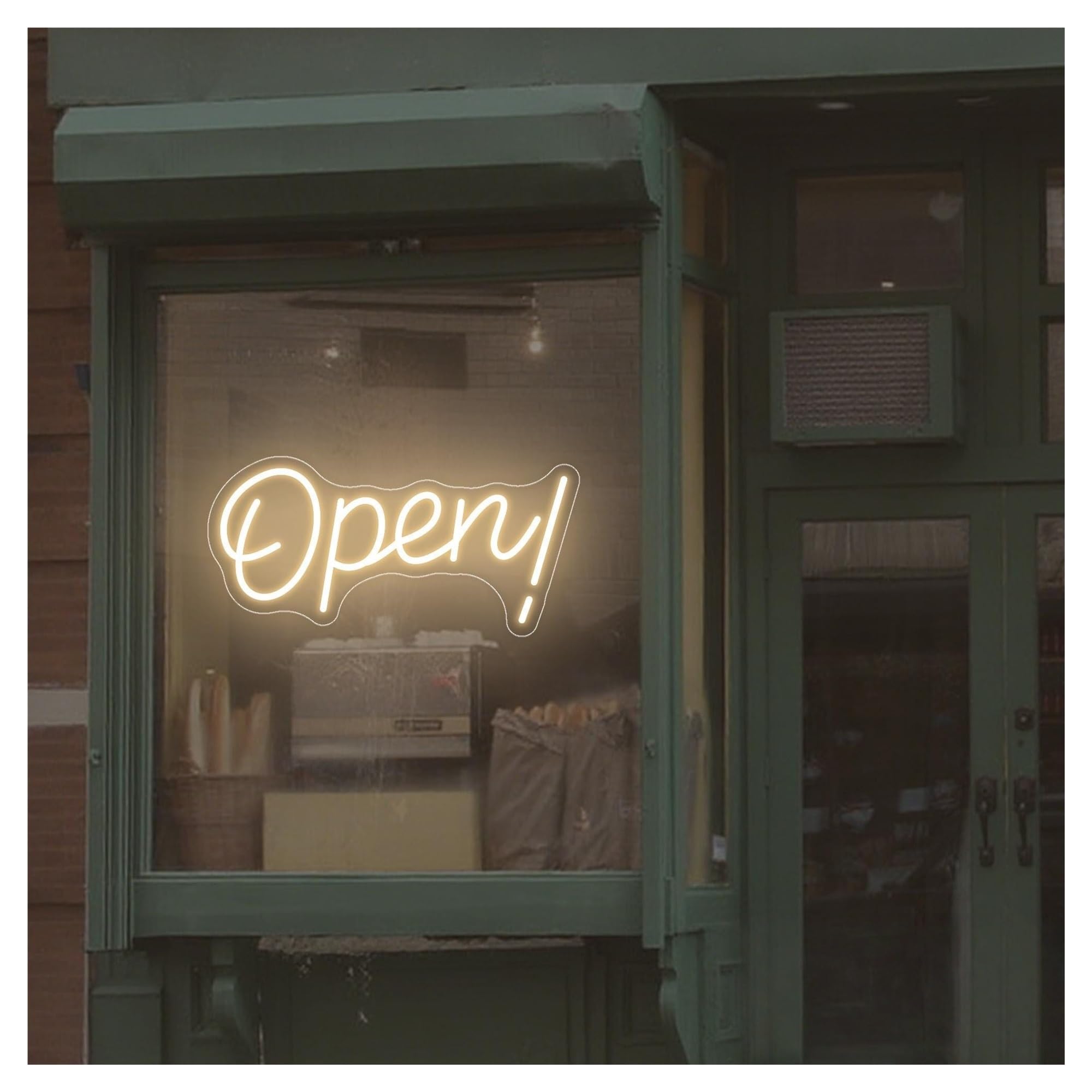 RONGCH Hanging Art Neon Signs Open! Neon Sign, Suitable for Shop Welcome Decor with Brightness Adjustable 15cmx30cm(B)