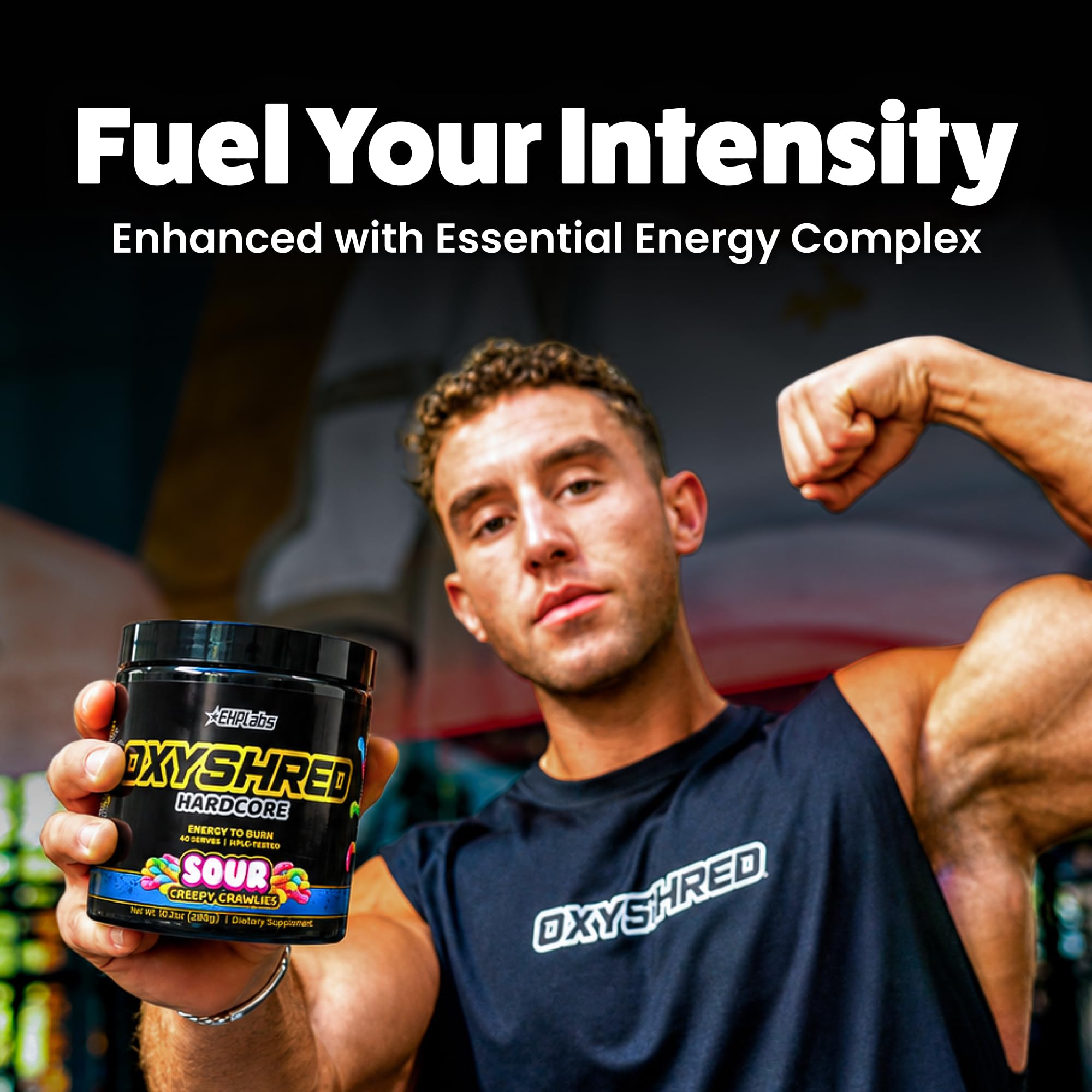 EHP Labs OxyShred Hardcore Super Dosed Pre Workout Powder - Preworkout Powder with L Glutamine & Acetyl L Carnitine, Energy Boost Drink - 275mg of Caffeine - Sour Crawlies, 40 Servings — Amazon image 6