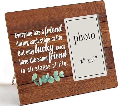 Nurawo Regalos de amistad para mujeres, amigos, hombres, regalos para amigos, marco de fotos de madera para mejores amigos, marco de fotos de madera