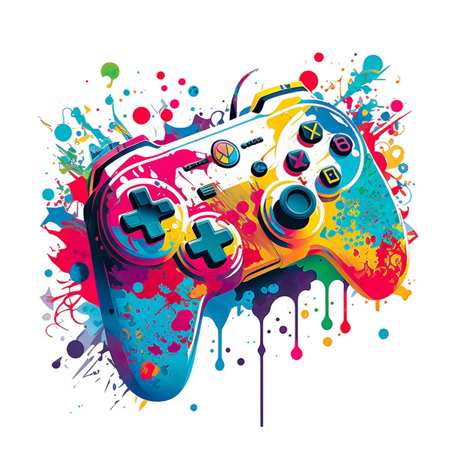 milaosk Gaming Wall Stickers 3D Colorful Gaming Wallpaper Gamepad Art Poster Pictures Controller Video Gamer Wall Sticker for Teenagers Boys Bedroom Accessories Decor