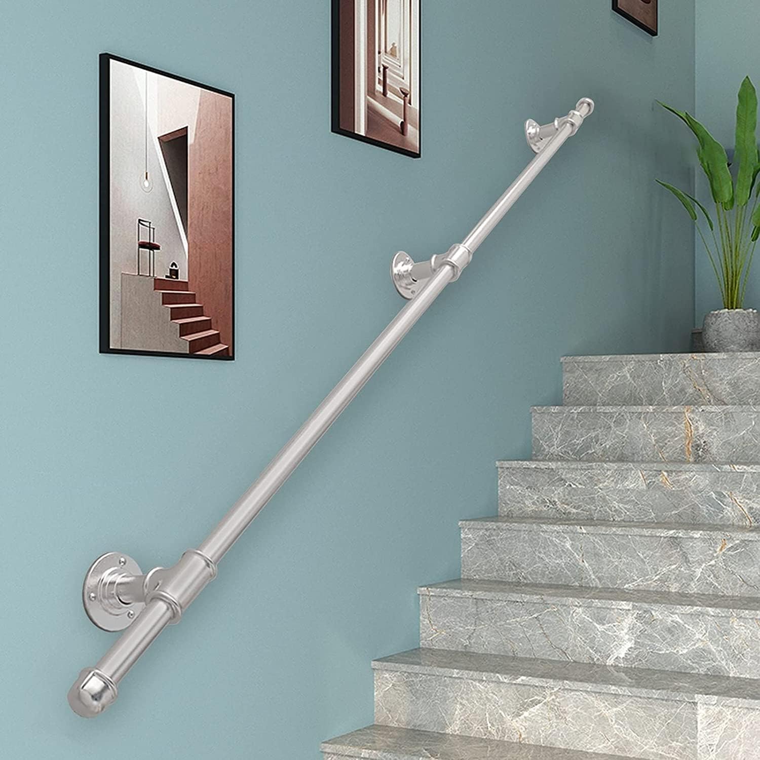 Staircase handrail Pipe Handrail for Stairs Indoor Outdoor,1m 1.5m 2m 2.5m 3m