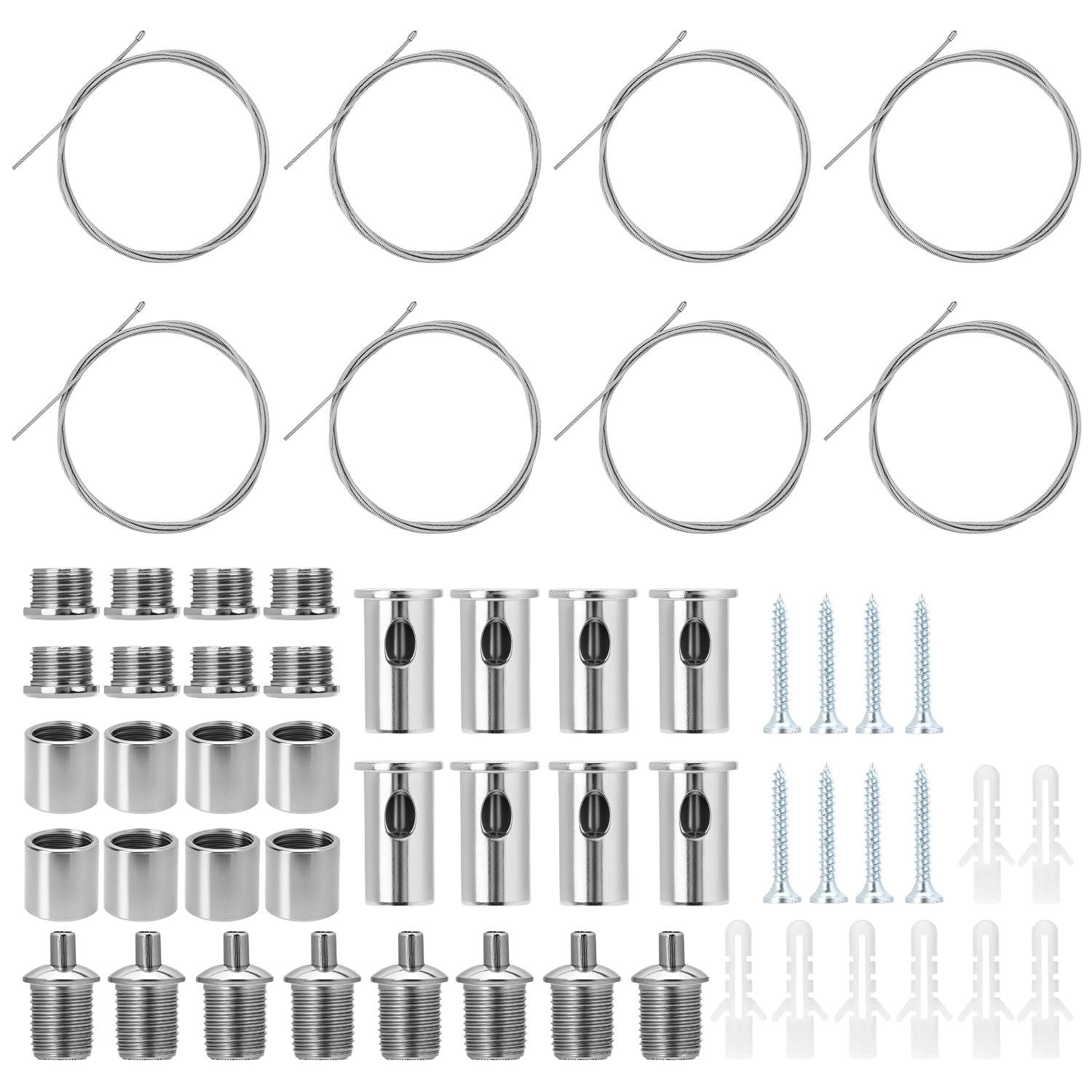 QWORK Kit de Suspensión para Paneles LED 1.5 mm x 1.5 m Cable de Acero Inoxidable