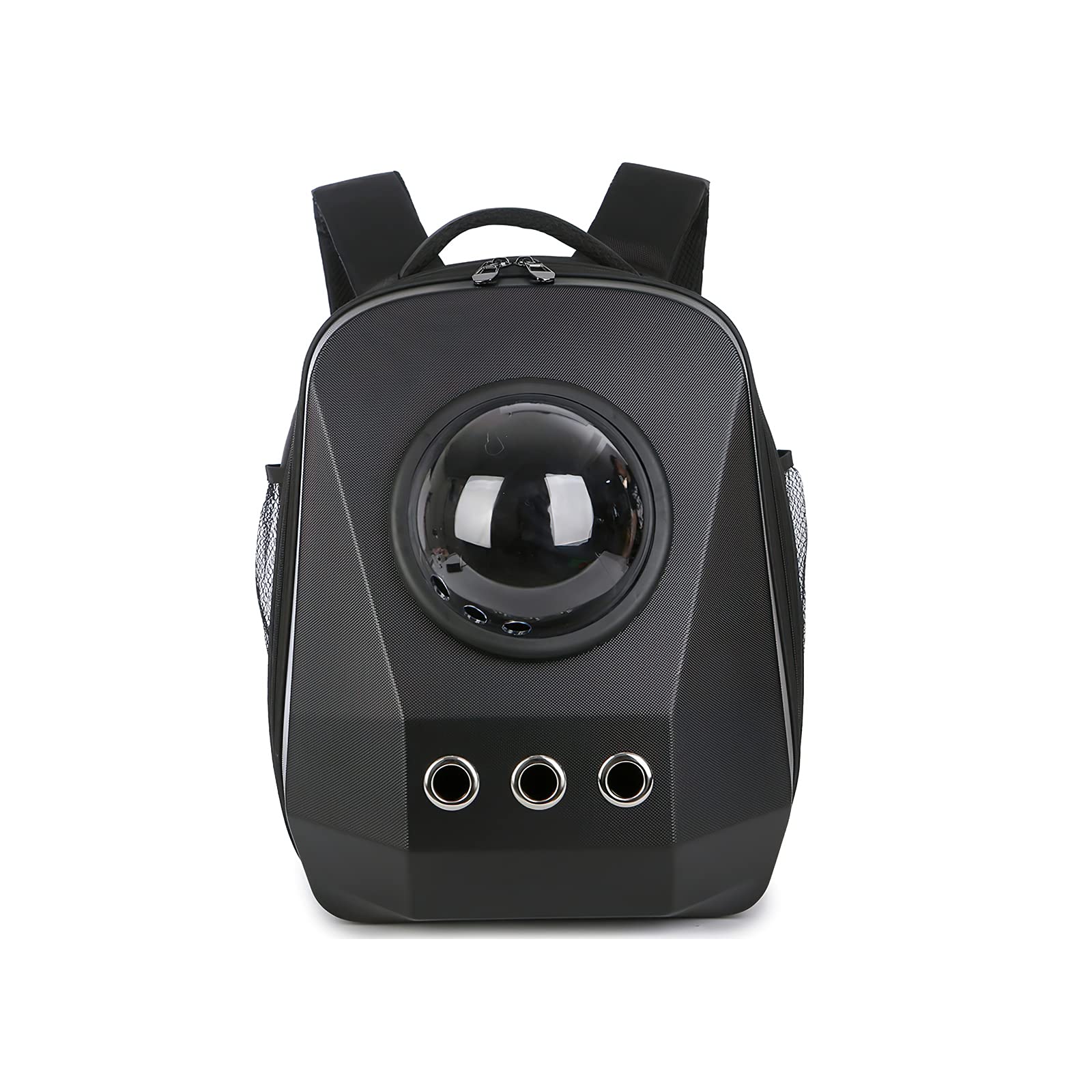 Galatée Katzen-Rucksack, Belüfteter Raumkapsel-Haustier-Rucksack, Tragbare Transportbox Für Kleine Hunde, Welpentragetasche Für Reisen, Camping, Wandern(Schwarz)