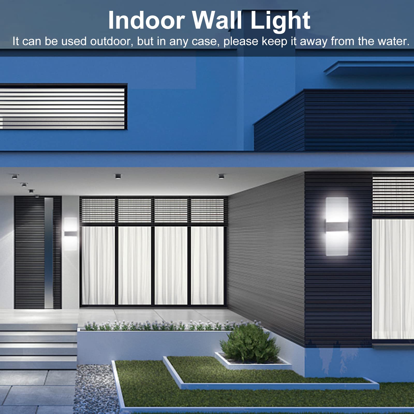 4 Pezzi LED Lampada da Parete Interno 12W Bianco Freddo, Moderno Applique da Parete Interni, Lampada a Muro in Acrilico Perfetto per Soggiorno Corridoio Bagno Le Scale Luce Notturna