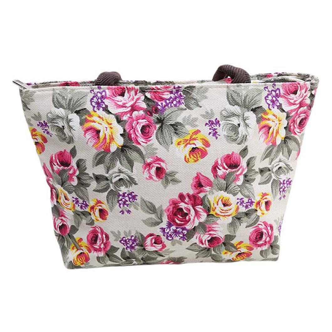 Sperrins Canvas Tote Bag Shopping Bag Grocery Shoulder Bags Gifts For Women, Kids, Girls Handbags Printed Flowers,White