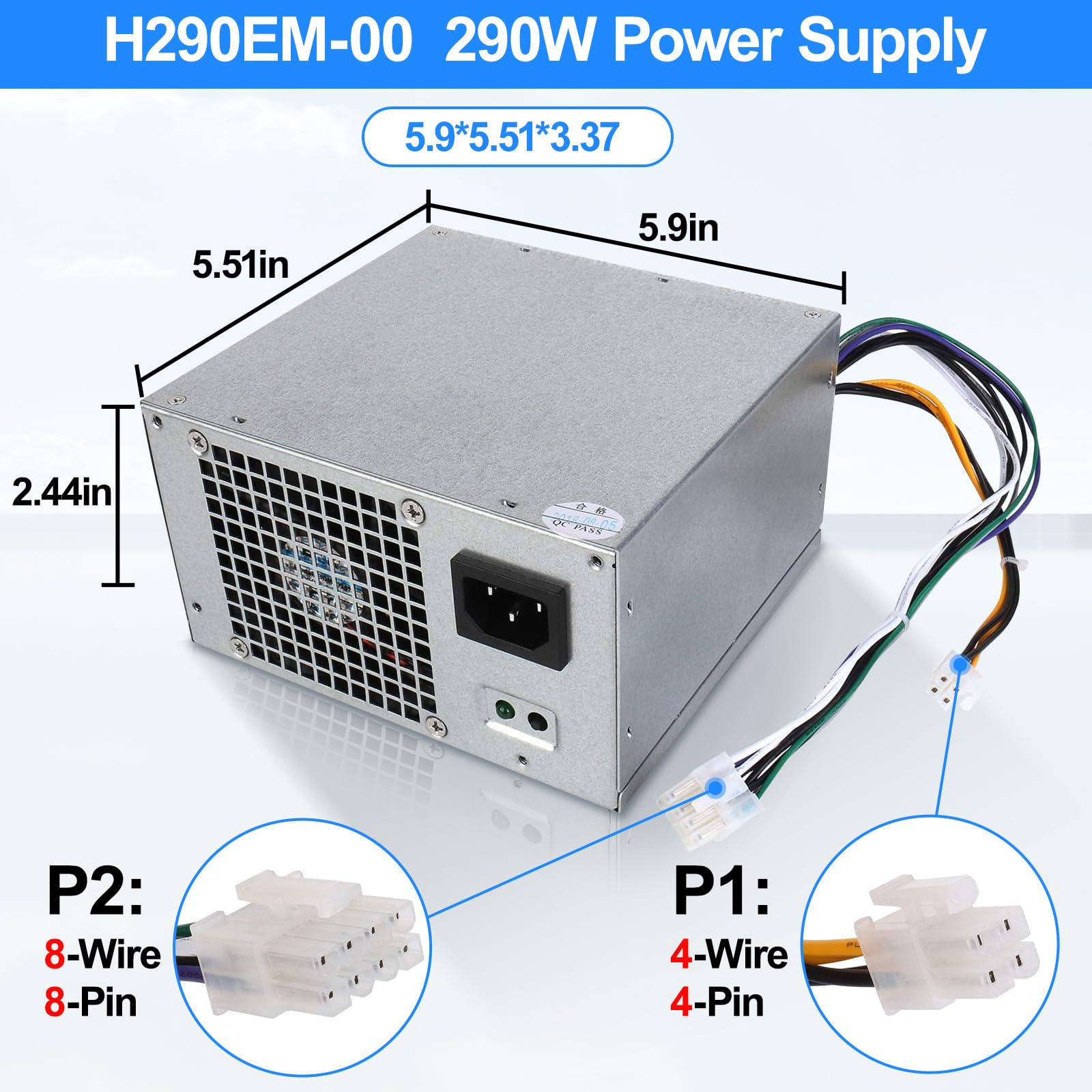 S-Union H29AM- Fuente de alimentación de 29 W Compatible con DELL Optiplex 32 72 92/Precision T17/PowerEdge T2 (MT Mini Tower) RVTHD KPRG9 HYV3H D29A1L L29AM- PS-3291-1DF H29EM-