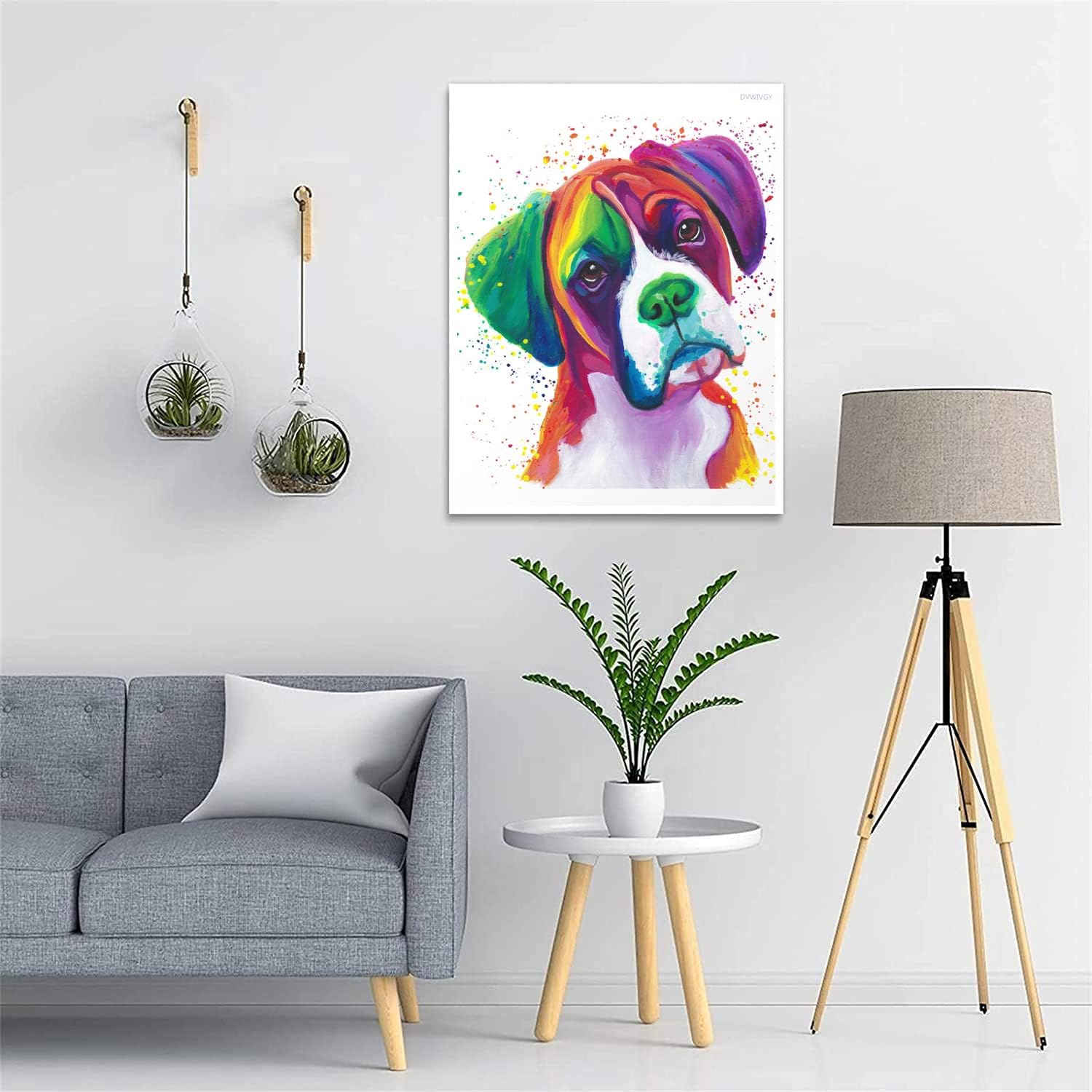 DIY 5D Diamond Painting Kits for Adults, Watercolor Boxer Dog Diamond Painting Cute Puppy Dog Art Full Drill Crystal Rhinestone Embroidery Crafts, Home Wall Decor 12"×16"