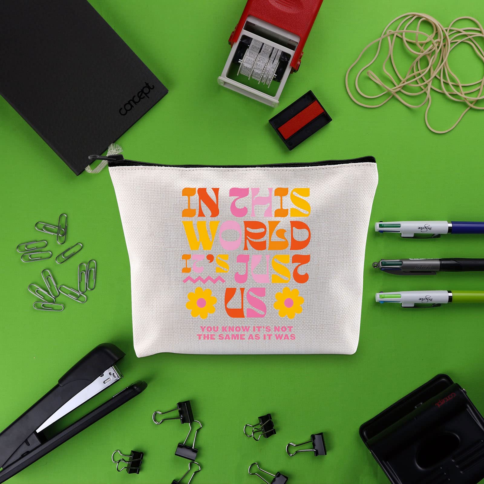 BLUPARK Make-up-Tasche, Sänger, Merch, Album, Geschenk, Sänger, Fan, Geschenk, Sänger, Fan, Geschenk, Sänger, Reißverschluss, Musikliebhaber, Geschenk, Cremeweiß, Just Us