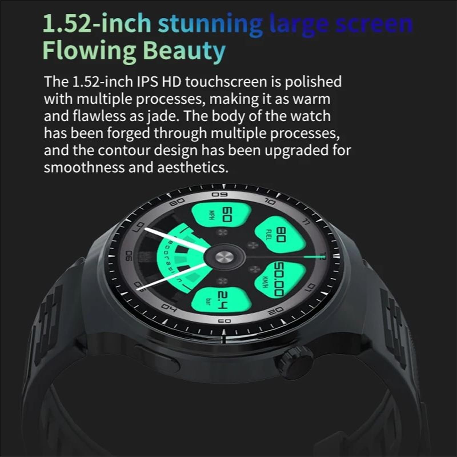 Inteligentny zegarek z ekranem 1,52 HD, pulsometr Bluetooth, rozmowy, sportowy, inteligentny zegarek dla mężczyzn i kobiet, srebrny